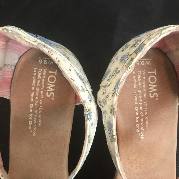 Toms shabby chic cork wedges 9.5 - Picture 5 of 7